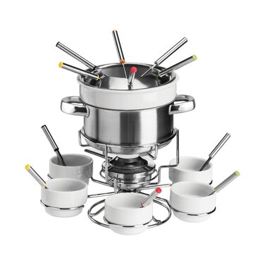 Набір для фондю Premier Housewares з нержавіючої сталі та порцеляни, білий