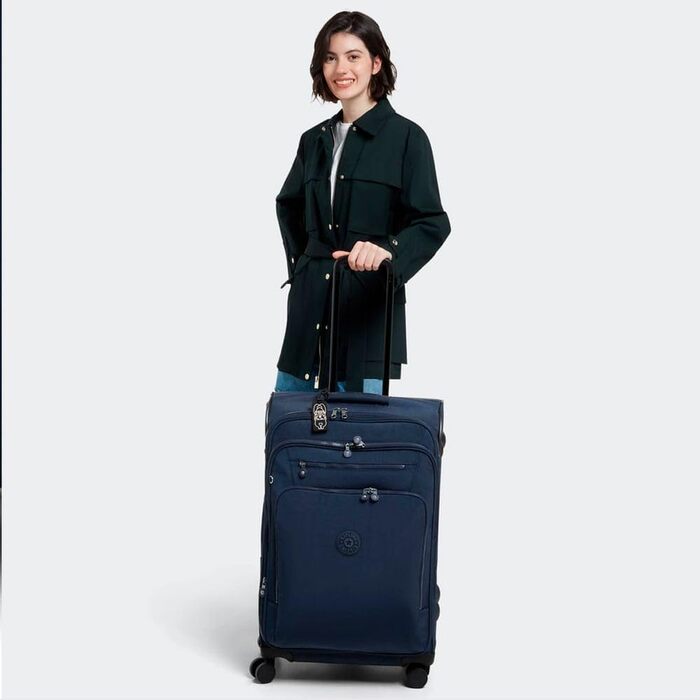 Середня розширювана валіза на колесах Kipling NEW YOURI SPIN M, синя
