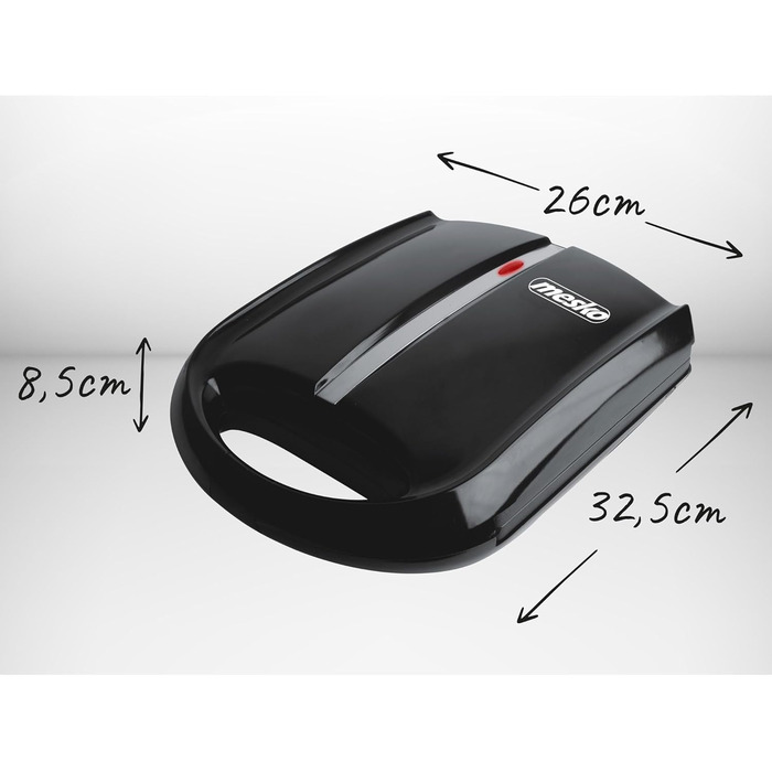Вафельниця Mesko MS3041 для горішків, 24 половинки, 1600 Вт, антипригарне покриття, XL, чорна