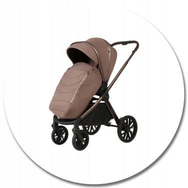 Дитячий візок 4в1 ADAMEX BUZ PRO i-size з поворотним шасі, колір Bianco Chocolate Brown