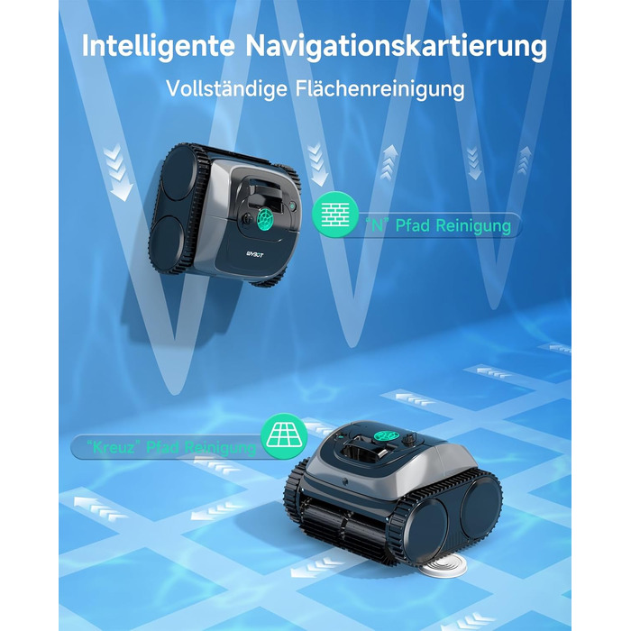 Робот для чищення басейну WYBOT C1 з акумулятором, автоматичний, для підлоги, стін та бортів, 150 м²