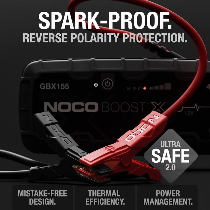 Бустер для авто NOCO Boost X GBX155: Пусковий зарядний пристрій 4250А 12V Lithium для бензинових двигунів до 10.0л та дизельних до 8.0л