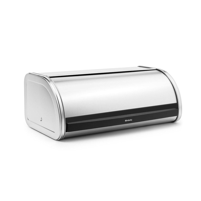 Контейнер для хліба Brabantia Rollbrotkasten, великий хлібник із плоским верхом, матова сталь, One Size