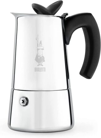 Кавоварка Bialetti Musa Induction з нержавіючої сталі для всіх типів плит, 6 чашок (270 мл), срібляста
