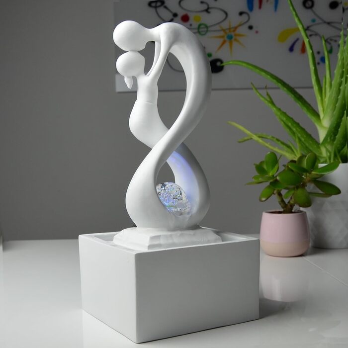 Декоративний кімнатний фонтан Zen Light SCFR19-C8 Амур, білий, з LED підсвіткою, 31x14x14 см