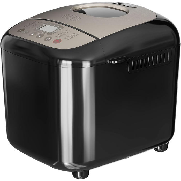 Хлібопечка BLACK+DECKER BXBM600E з 17 програмами для хліба, йогурту, випічки та джему | Потужність 600W | Регулювання ваги випічки до 1 кг | 15 годин програмування | Знімний контейнер для випічки