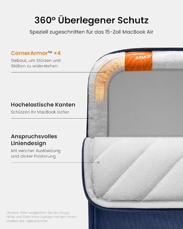 Захисний чохол-сумка tomtoc 360° для MacBook Air 15