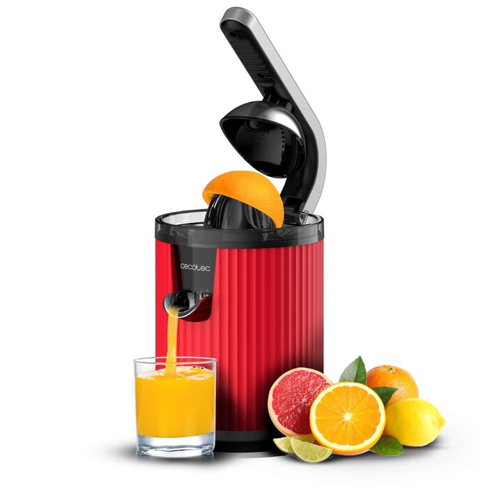 Соковижималка для цитрусових Cecotec Xqueeze RetroJuice 600 Red (600 Вт, нержавіюча сталь, червона)