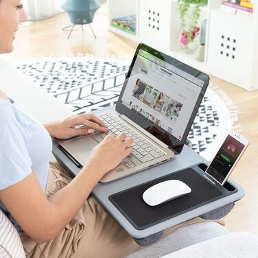 Столик для ноутбука InnovaGoods Deskion з XL-подушкою, зручний та ергономічний для роботи та навчання вдома та в офісі