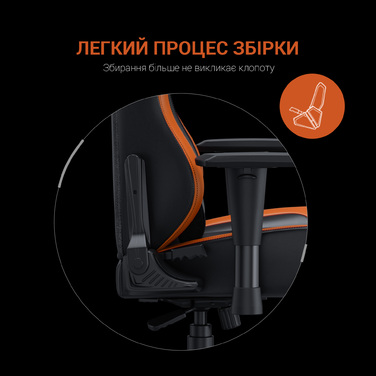 Крісло ігрове Anda Seat Luna Color Size L Black/Orange PVC
