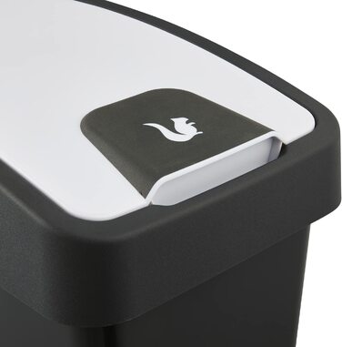 Преміум сміттєвий бак Keeeper з м'якою кришкою Flip, 25 л, графітово-сірий