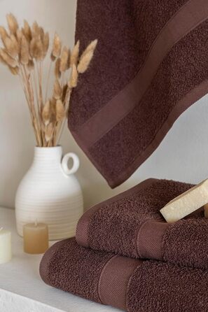 Рушники для душу Todocama 70x140 см, 100% бавовна, 550 г/м², надзвичайно м’які, високопоглинаючі, швидковисихаючі, шоколадного кольору