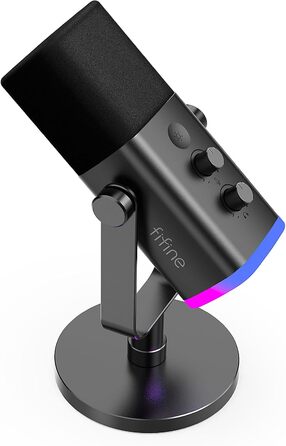 Ігровий мікрофон FIFINE XLR/USB для стрімінгу, подкастів, студії, динамічний, з кнопкою вимкнення звуку, сумісний з ПК, PS4/5, Mac, мікшерами та звуковими картами