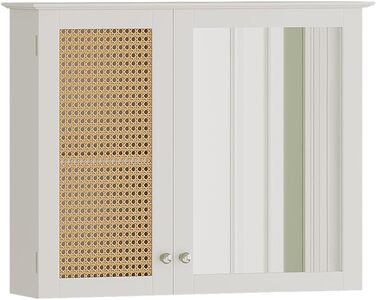 Дзеркальна шафа для ванної Vicco Rosario, біла, 68x49 см, 2 двері