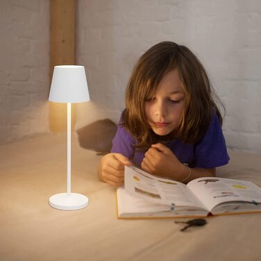Klighten Набір з 2 димованих LED настільних ламп, тепле світло 3000K, акумуляторні, дизайнерські, USB зарядка, темно-сірий алюміній, для дому та вулиці
