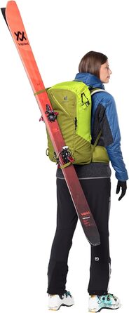 Жіночий туристичний рюкзак Deuter Freerider Pro 32+10 л, для лижних турів, зелено-жовтий