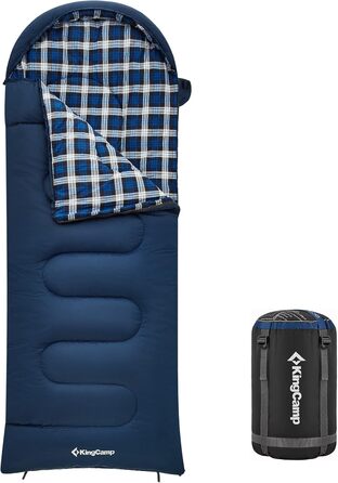 Дитячий зимовий спальний мішок KingCamp Cloud 300 XL, широкий, бавовна