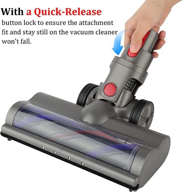 Турбощітка для підлоги з прямим приводом для пилососів Dyson V7/V8/V10/V11/V15, насадка для килимів з коротким ворсом і твердих підлог