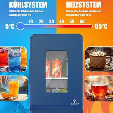 Міні холодильник KESSER® 2в1: 15 літрів, охолодження та підігрів, портативний, AC/DC, для авто, офісу, кемпінгу