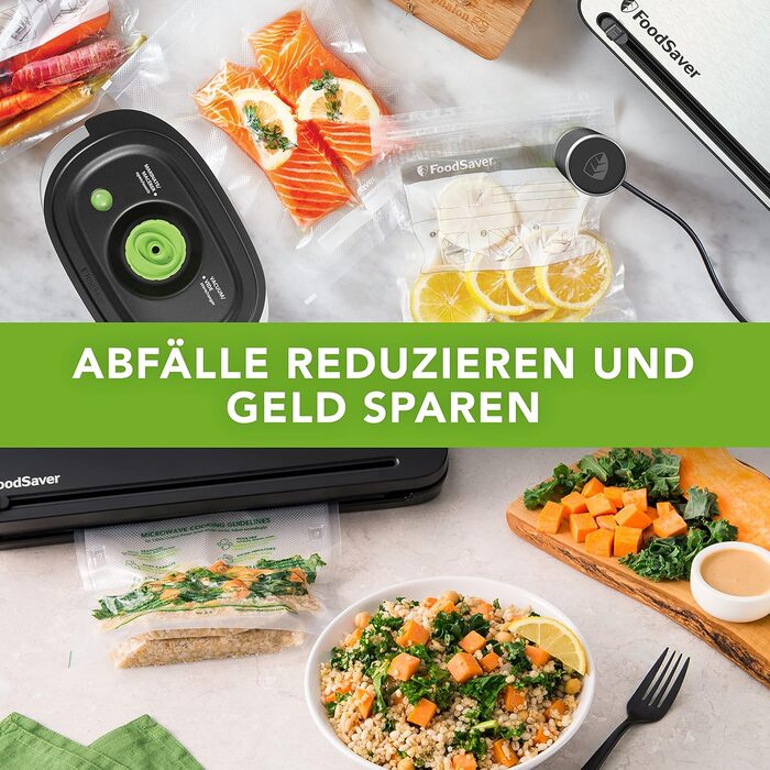 Вакууматор FoodSaver V2860 для сухих та вологих продуктів, 100 Вт, сріблясто-чорний