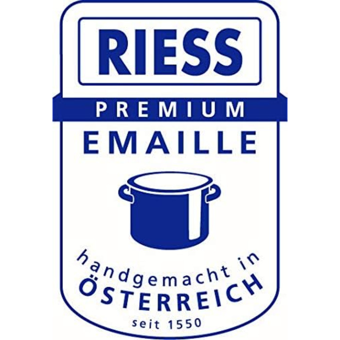Каструля Riess Nouvelle Rosso Extra Stark емальована 6,5 л з скляною кришкою, для індукції, 24 см