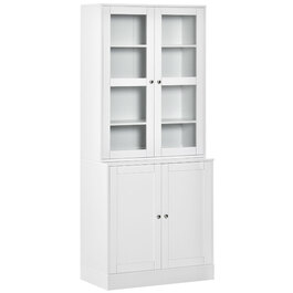 Полична шафа для книг, настінна шафа, стелаж, 2 полиці, 76 см x 40 см x 178,5 см, білий