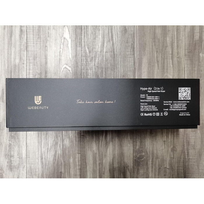 Фен-стайлер 3-в-1 webeauty з іонізацією, 110 000 об/хв, 20 м/с, 200 млн іонів, для сушіння та завивки волосся, рожевий