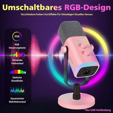 Динамічний мікрофон FIFINE USB XLR для стрімінгу, подкастів, студії, геймінгу, з кнопкою вимкнення звуку, сумісний з ПК, PS4/5, Mac, мікшерами та звуковими картами