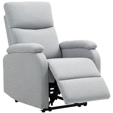 HOMCOM Recliner, Крісло для телевізора з функцією відкидання, М'яке крісло під телевізор з білизною, крісло з кишеньковим пружином, крісло вантажопідйомністю до 150 кг для вітальні, сірий