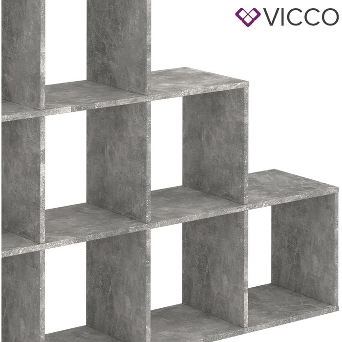 Стелаж-сходи Vicco, антрацит, 142.2 x 107.8 см – універсальний книжковий стелаж для зберігання, сучасний дизайн
