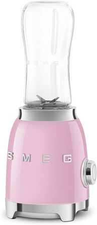 Персональний блендер SMEG PBF01PKEU, 300 Вт, 2 швидкості, подвійний ніж з нержавіючої сталі, 2 пляшки по 600 мл, рожевий
