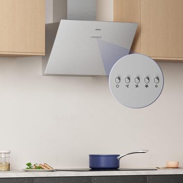 Похила витяжка CIARRA CBCS6762A A+++ 60 см, нержавіюча сталь, продуктивність 650 м³/год, з вугільним фільтром CBCF003, режим рециркуляції та відведення