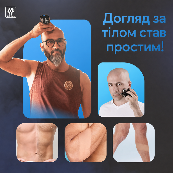 Електричний гоління для обличчя та голови Skull Shaver Palm Pro MX5 - бездротовий, акумуляторний, для мокрого та сухого гоління, чоловічий, USB-зарядка, Grooming Set, леза Carver 4 Pro, LCD-дисплей