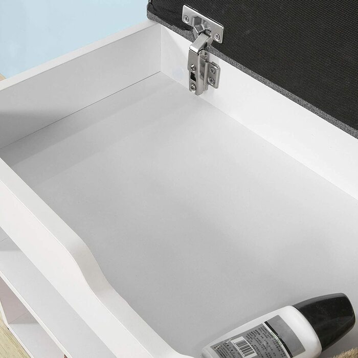SoBuy FSR25-HG лавка для взуття з сидінням, взуттєва полиця, шафа, скриня, світло-сіра, 60x43x30 см, компактна