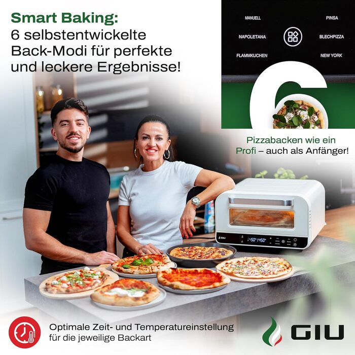 Електрична піч для піци GIU Bianco FusionHeat-Tech, професійна піч для неаполітанської піци з каменем, понад 400°C
