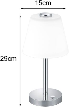 Настільна лампа Trio Leuchten Emerald 4 Вт, хром, інтегрований LED, 15x15x29 см
