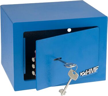 Сейф HMF 49216-05 малий для меблів з ключем, 23x17x17 см, синій