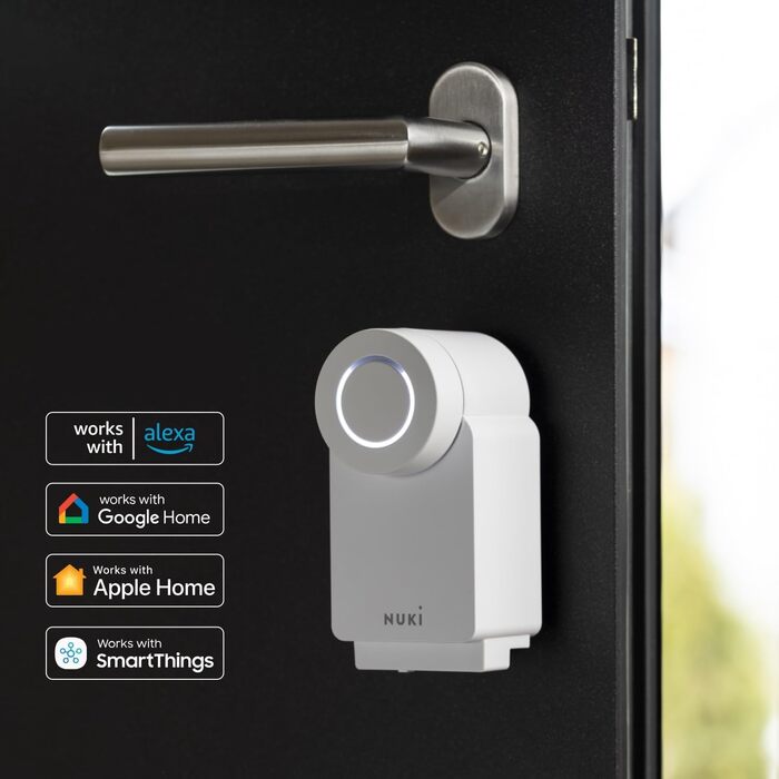 Розумний замок Nuki Smart Lock 3.0 білий, електронний дверний замок для безключового доступу, легке встановлення, сертифікат AV-TEST
