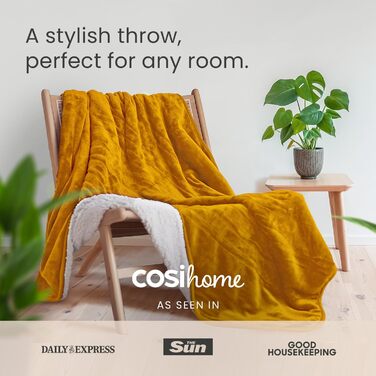 Електрична грілка-ковдра Cosi Home 180x130 см, фліс та шерпа, 10 рівнів підігріву, з автовимкненням та захистом від перегріву, сіра