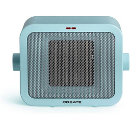 Керамічний обігрівач CREATE/WARM BOX, синій, 1500 Вт, портативний, регульований термостат, 2 режими потужності, PTC-нагрів, захист від перегріву