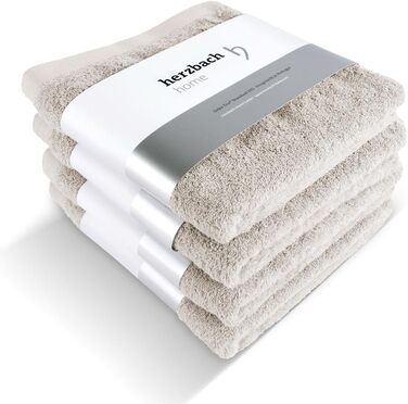 Рушники herzbach home Premium 50x100 см, 4 шт, антрацит – високоякісні, м’які та дуже вбираючі, 100% натуральна бавовна