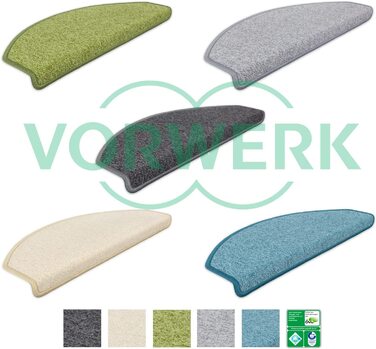 Комплект напівкруглих килимків на сходи Metzker Vorwerk Durango, темно-сірі, 14 шт.
