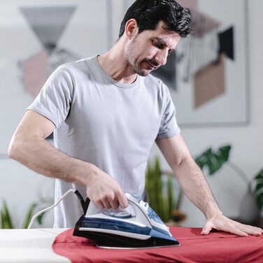 Парова праска BLACK+DECKER BXIR2402E, 2400 Вт, 370 мл, пластик, синя/зелена