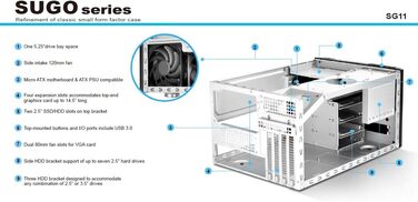 Комп'ютерний корпус SilverStone SST-SG11B Sugo Micro ATX Cube, чорний