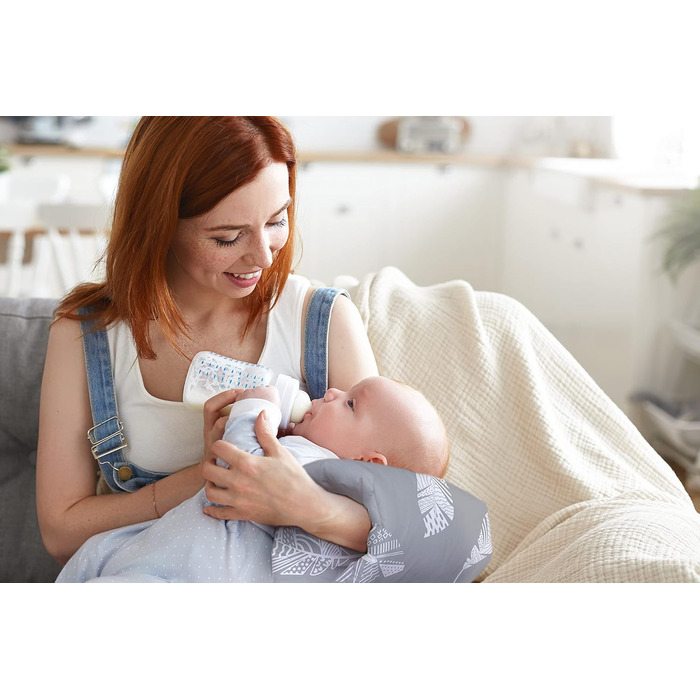 Подушка для годування Amilian Baby klein (Сірий), з наповнювачем, 22x20 см - для подорожей, з тунелем для рук