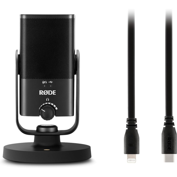 RØDE NT-USB Mini студійний конденсаторний мікрофон з кабелем SC19 USB-C 1,5 м для подкастингу, стрімінгу, геймінгу, вокалу та запису інструментів, сумісний з iOS