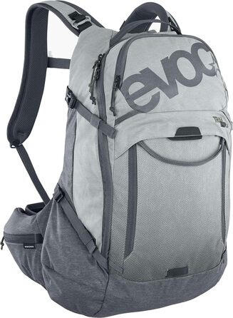Рюкзак EVOC TRAIL PRO 16л L/XL з захистом спини LITESHIELD PLUS, для трейлрайдингу та перегонів, стінгрей/карбоновий сірий, легкий, з широкими поясними лямками і відділенням для питної системи 3л