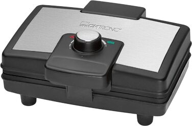 Вафельниця Clatronic WA 3606 з антипригарним покриттям, для бельгійських вафель, 2 великі робочі поверхні, регульований ступінь підсмажування