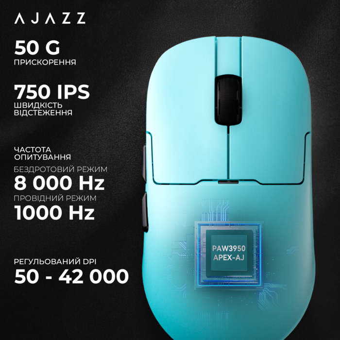 Бездротова миша Ajazz AJ159 APEX Blue (AJM159-A-BLUE)