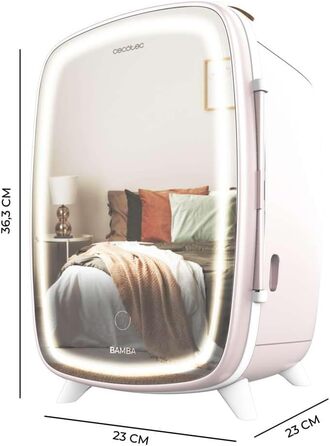 Міні-холодильник для косметики Cecotec Bamba CoolingBeauty 6000 Mirror Rose 6 л з дзеркальними дверцятами, LED-підсвіткою та охолодженням до 10°C